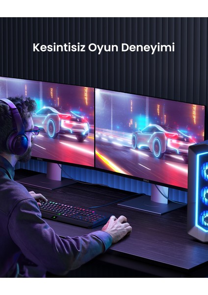 4K Displayport to HDMI Dönüştürücü Kablo 5 Metre, Siyah, 10204