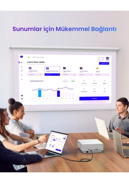 4K Displayport to HDMI Dönüştürücü Kablo 5 Metre, Siyah, 10204