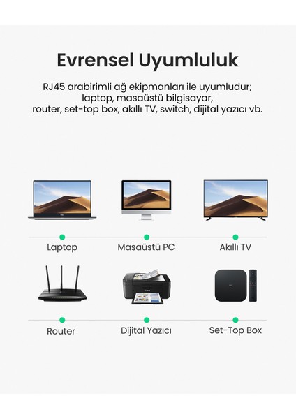 CAT6 Ethernet Kablosu, 2 Metre, Siyah, 20160