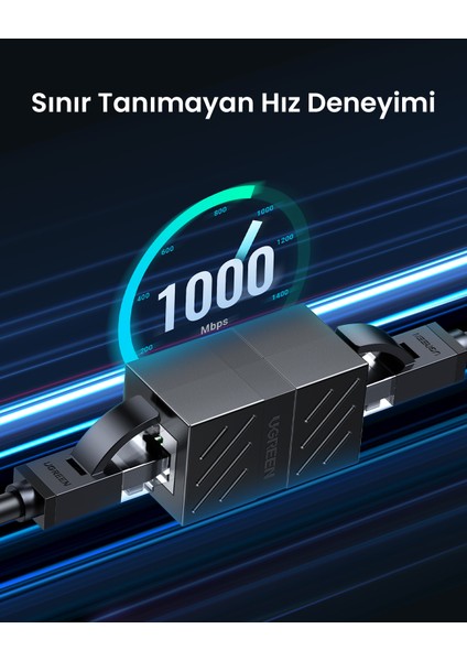 RJ45 Cat6 Cat7 Cat8 Ethernet Kablo Uzatma Aparatı Siyah, 20390