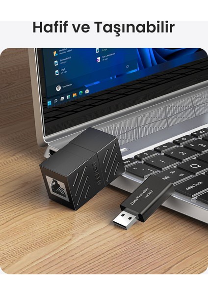 RJ45 Cat6 Cat7 Cat8 Ethernet Kablo Uzatma Aparatı Siyah, 20390