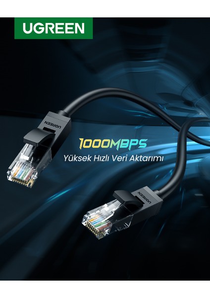 CAT6 Ethernet Kablosu, 50 Metre, Siyah, 20170
