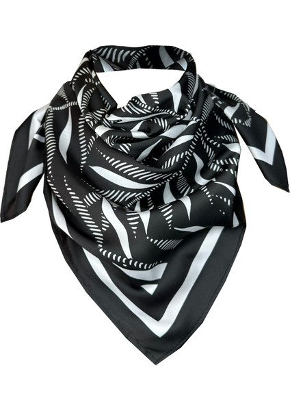 Scarf Black-White Fular 70*70 cm fırsatları