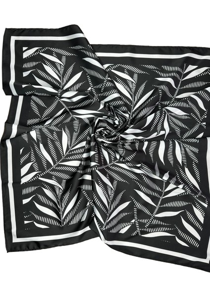 Scarf Black-White Fular 70*70 cm indirimleri
