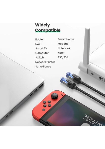 Cat8 25Gbps 2000Mhz Örgülü Ethernet Kablosu 3 Metre, 80432 fırsatları