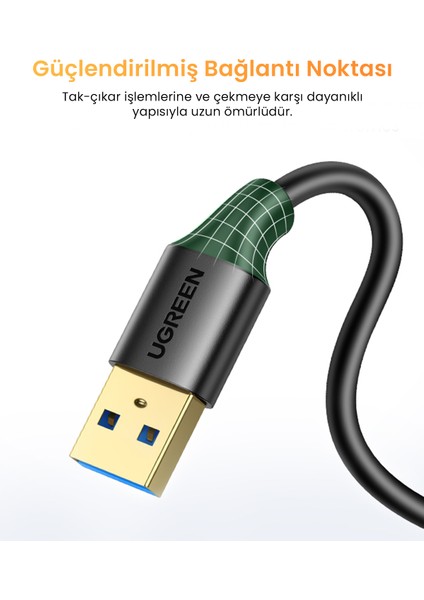 USB 3.0 Uzatma Kablosu 2 Metre, Siyah, 10373