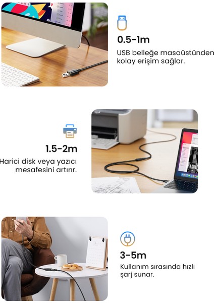 USB 3.0 Uzatma Kablosu 2 Metre, Siyah, 10373