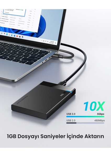 USB 3.0 2.5 İnç Harici HDD/SSD Disk Kutusu, 30848