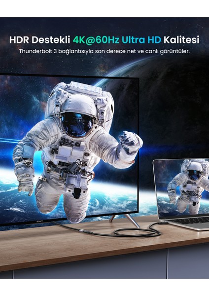 Type-C Erkek to Type-C Dişi Uzatma Kablosu 1 Metre, 10387