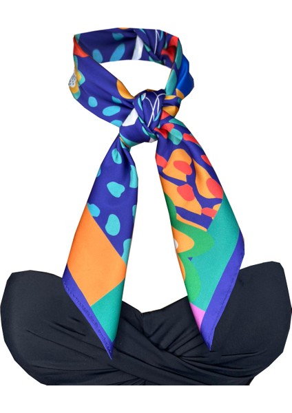 Nil Scarf Turquaz Eyes 70*70 cm Fular Eşarp modelleri