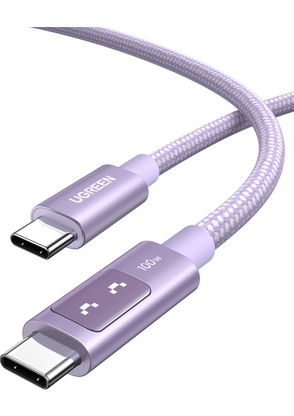 Uno Usb-C 100W 5A Qc Pd Örgülü Hızlı Şarj Kablosu, 1 Metre, Mor, 65092 fırsatları