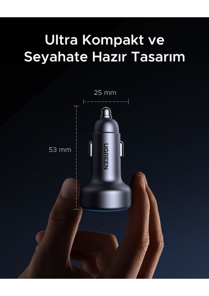 30W 3 Portlu Araç Içi Şarj Cihazı Çakmaklık Adaptörü, 45843