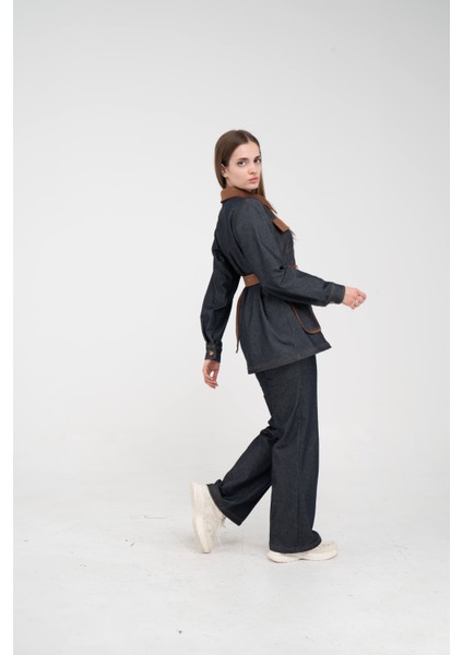 Kontrast Cepli Tokalı Kuşaklı Kadın Takım 1764 indirimleri