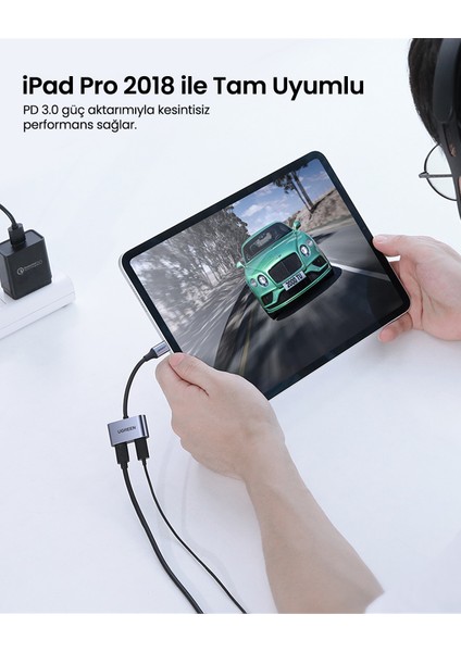 USB-C to 2xUSB-C Kulaklık ve Şarj Adaptörü, 60165