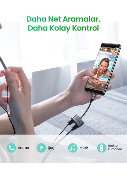 USB-C to 2xUSB-C Kulaklık ve Şarj Adaptörü, 60165