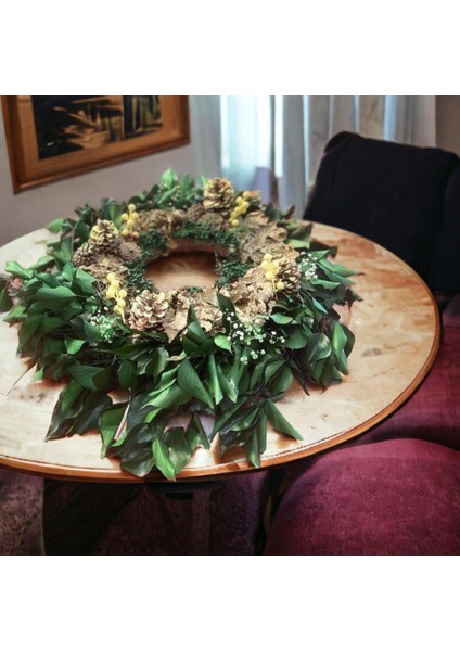 Yeşil Doğal Şoklanmış Sarmaşık Çelenk, Masaüstü Dekor, Parti ve Eğlence Için Ideal