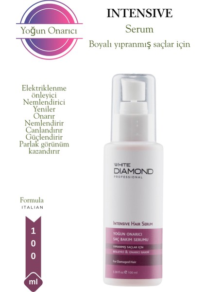 Boyalı Hassas Işlem Görmüş Saçlar Için Yoğun Onarıcı Saç Bakım Serum 100 ml