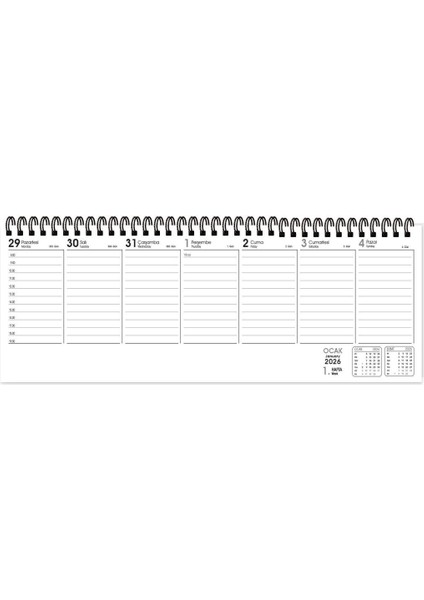 Keskin 2026-AJ-65 12*33,5 Spr.haftalık Masa Ajandası-Mavi (5 Adet ) fırsatları