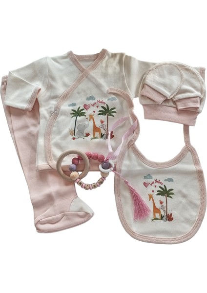 Hoşgeldin Bebek, Yenidoğan Kız Bebek, Kişiye Özel Isimli Diş Kaşıyıcı ve Beşli Hastane Çıkışı Hediye Seti fiyatları