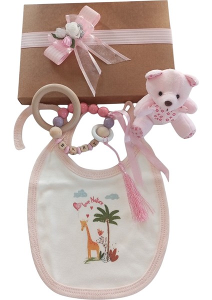 Hoşgeldin Bebek, Yenidoğan Kız Bebek, Kişiye Özel Isimli Diş Kaşıyıcı ve Beşli Hastane Çıkışı Hediye Seti fırsatları