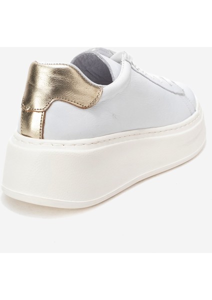 Gueno Beyaz Cilt Deri Kadın Spor Ayakkabı