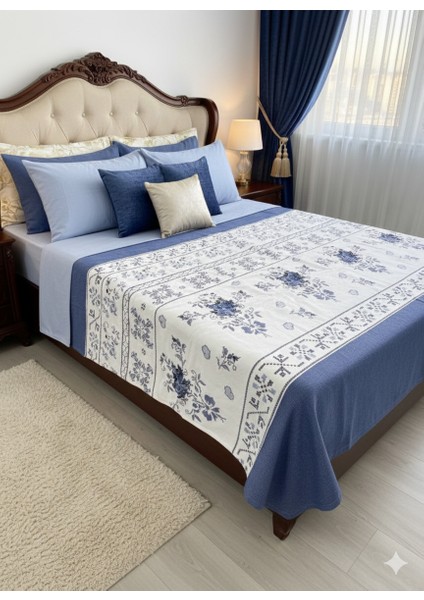 Fugoconcept Premium Baskılı Pike Seti (Çarşaf/pike/2 Yastık Kılıfı) | %100 Pamuk