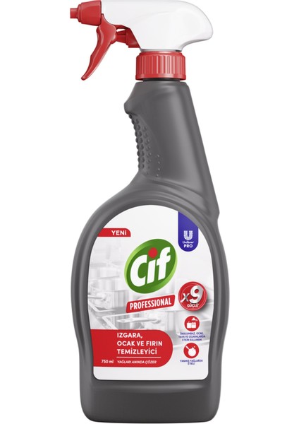 Cif Professional Fırın Ocak Izgara Temizleyici Sprey 750 ml Koli (12 Adet)