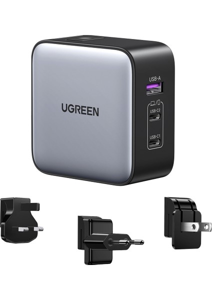 65W GaN 3 Portlu Seyahat Hızlı Şarj Cihazı , 90409