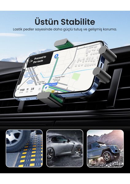 Magsafe 15W Kablosuz Araç İçi Hızlı Şarj Cihazı, Otomatik Sensörlü Tutucu, Siyah, 40118