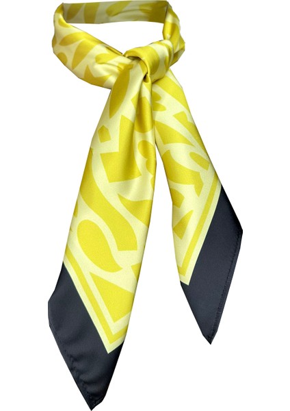 Scarf Yellow-Black Fular 70*70 cm modelleri
