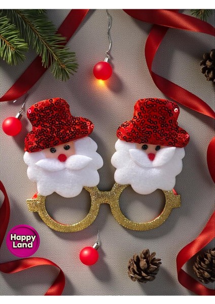 Yılbaşı Gözlüğü Noel Baba Desenli, Parti Aksesuar, Neşeli ve Şık Tasarım