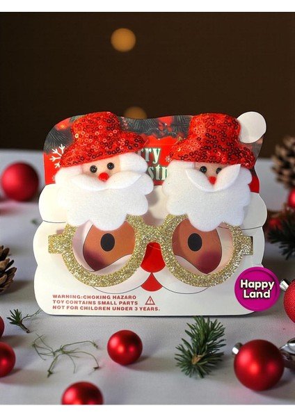 Yılbaşı Gözlüğü Noel Baba Desenli, Parti Aksesuar, Neşeli ve Şık Tasarım modelleri