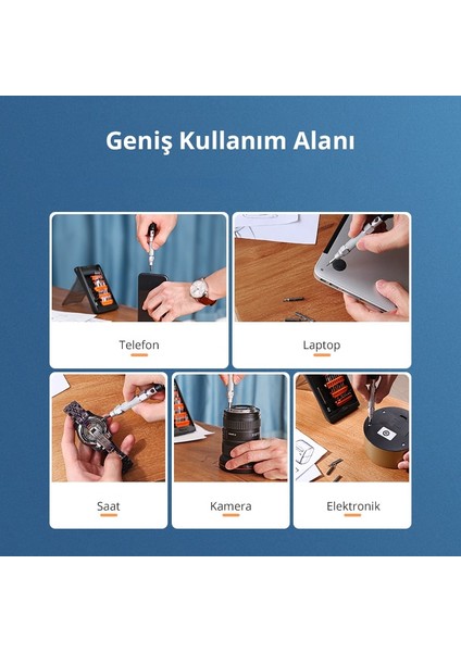 38 Parça Alüminyum Alaşımlı Hassas Elektronikçi Tornavida Seti, 80459