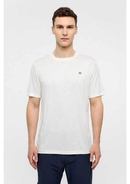 Beyaz Basic Flamlı Tişört