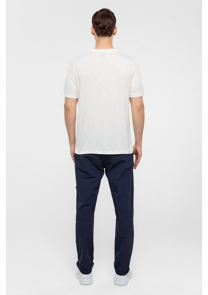 Beyaz Basic Flamlı Tişört