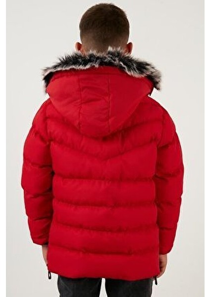 Mont Erkek Çocuk Kırmızı Düz Midi Mont 5763028 Uzun Kol Özellikli