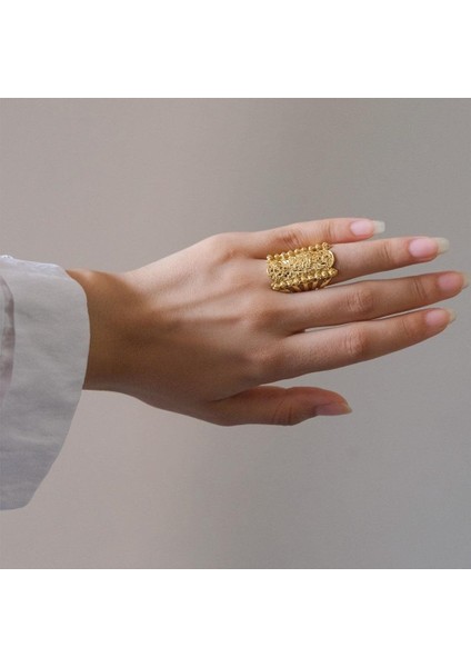Çelik Yüzük Kadın Altın Kaplama Dorikalı Kaburga Model YZK-491 fiyatları