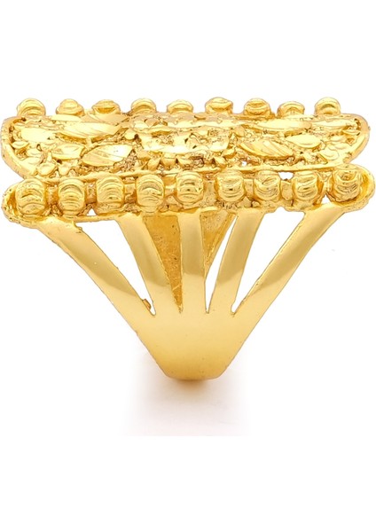 Çelik Yüzük Kadın Altın Kaplama Dorikalı Kaburga Model YZK-491 modelleri