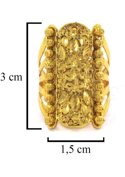 Çelik Yüzük Kadın Altın Kaplama Dorikalı Kaburga Model YZK-491 fırsatları