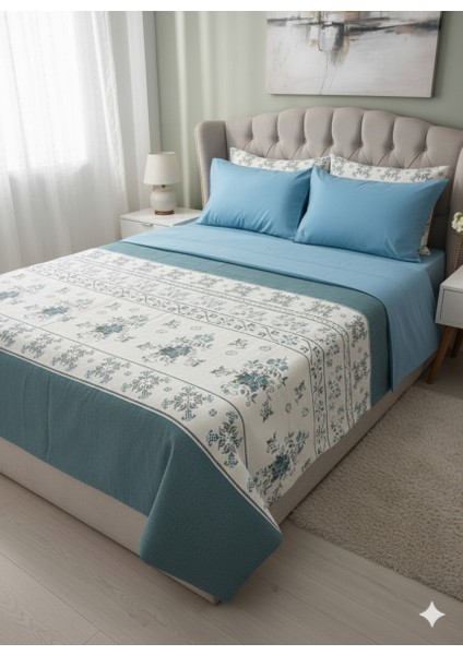 Fugoconcept Premium Baskılı Pike Seti (Çarşaf/pike/2 Yastık Kılıfı) | %100 Pamuk