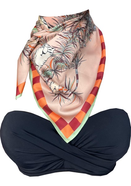 Scarf Ecru-Kedi Fular 70*70 cm