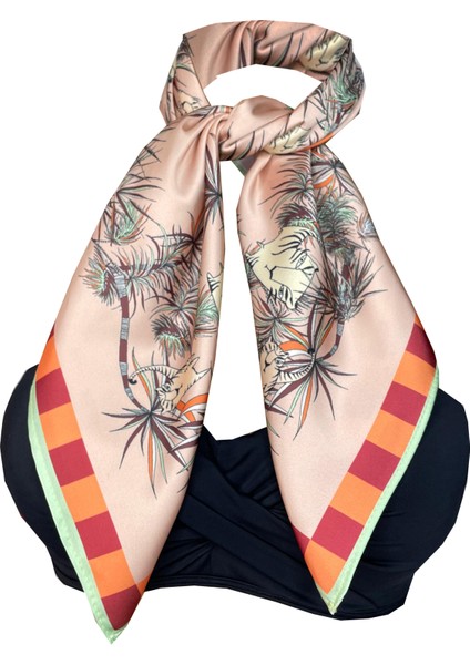 Scarf Ecru-Kedi Fular 70*70 cm modelleri