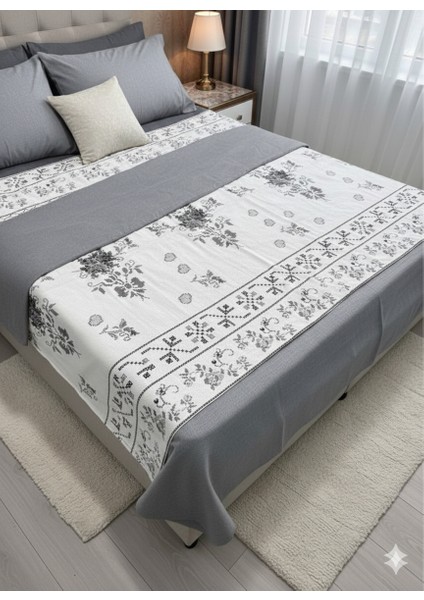 Fugoconcept Premium Baskılı Pike Seti (Çarşaf/pike/2 Yastık Kılıfı) | %100 Pamuk