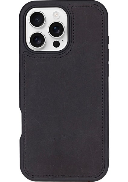 Apple iPhone 16 Pro Max Uyumlu, Hakiki Deri, El Yapımı, Cüzdanlı Kılıf, Mat Siyah indirimleri