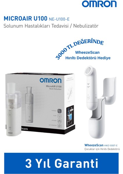 Çocuklar Için Hırıltı Dedektör Hediyeli Microaır U100 Sessiz - Taşınabilir Ceptipi Nebulizatör