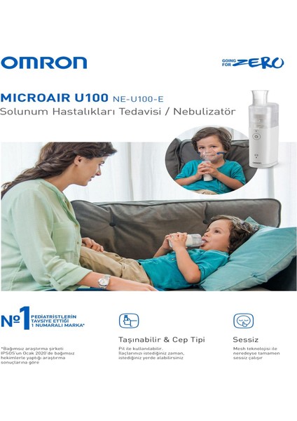 Çocuklar Için Hırıltı Dedektör Hediyeli Microaır U100 Sessiz - Taşınabilir Ceptipi Nebulizatör modelleri