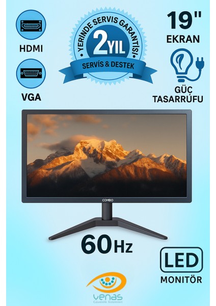 19” Geniş Ekran 60 Hz LED Monitör