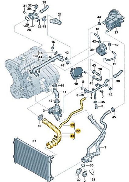 Audi A4 2001-2004 2.0 Radyatör Üst Hortumu Flanşlı 8E0121101 fiyatları