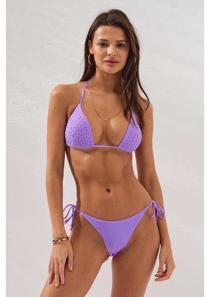 Üçgen Doldulu Brazilian Bikini Mor 231223
