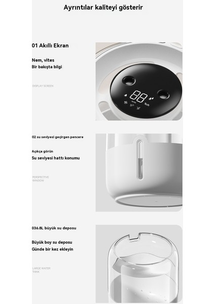 Büyük Kapasiteli Nemlendirici - Ev, Yurt, Ofis, Yatak Odası, Masaüstü Için USB Çift Spreyli, Gece Lambalı (Yurt Dışından) fırsatları